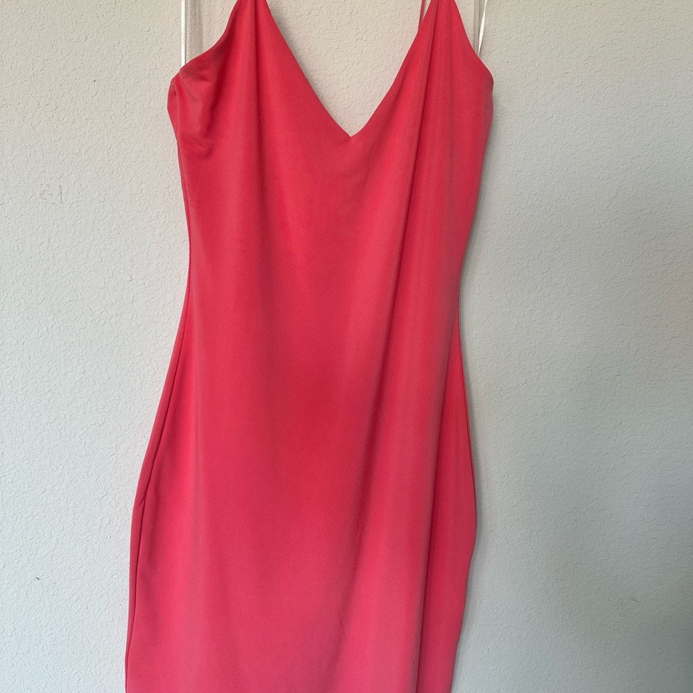 Elegant Coral Slip Dress